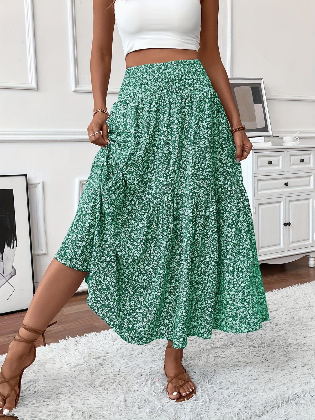 Elena Ditsy Floral Skirt