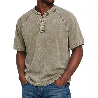 Mitchell | Casual Short Sleeve Band Collar Shirt