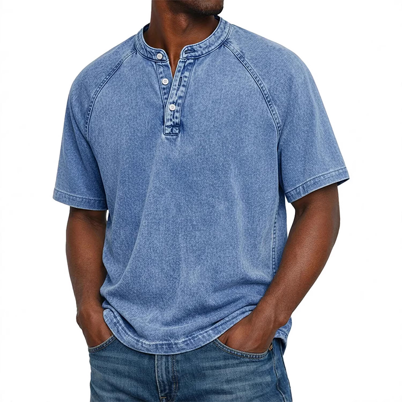 Mitchell | Casual Short Sleeve Band Collar Shirt