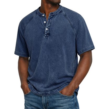 Mitchell | Casual Short Sleeve Band Collar Shirt