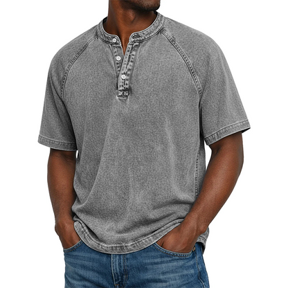 Mitchell | Casual Short Sleeve Band Collar Shirt