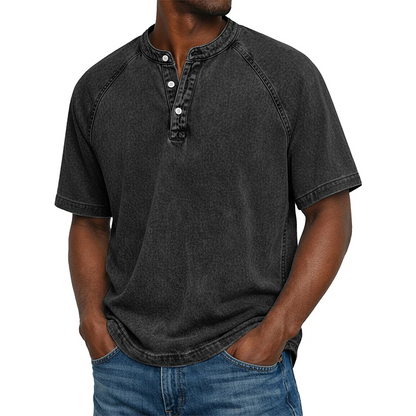 Mitchell | Casual Short Sleeve Band Collar Shirt