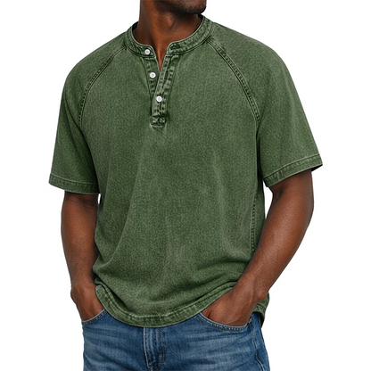 Mitchell | Casual Short Sleeve Band Collar Shirt
