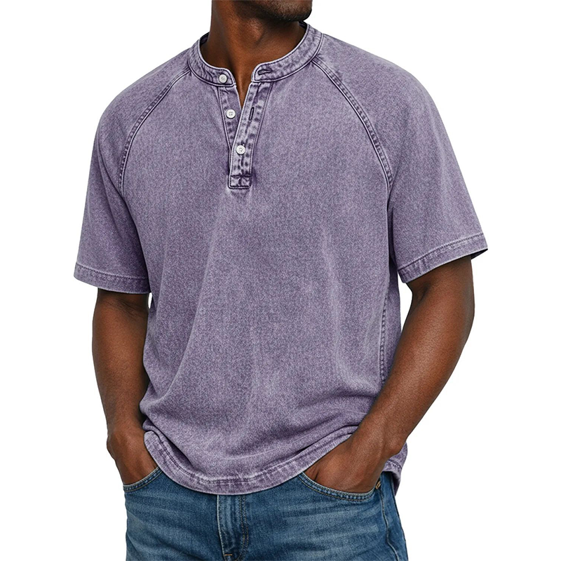 Mitchell | Casual Short Sleeve Band Collar Shirt