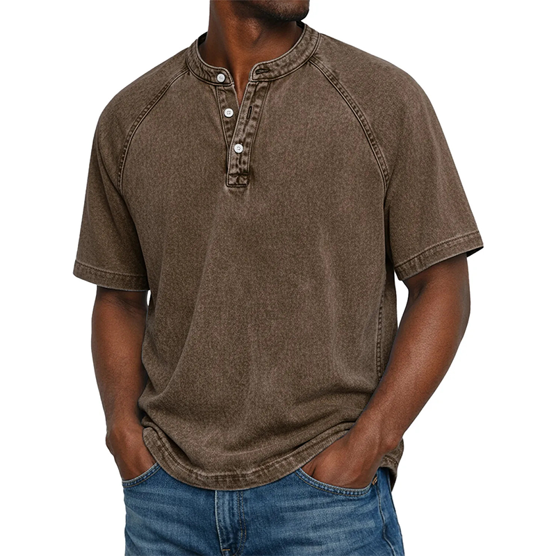 Mitchell | Casual Short Sleeve Band Collar Shirt